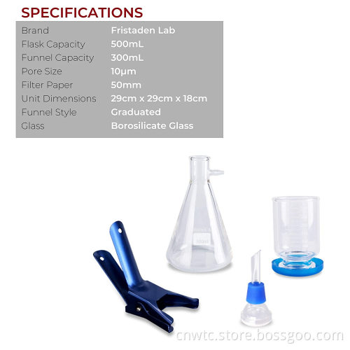 1000ml Glass Vacuum Filtration and Distillation Lab Apparatus Set